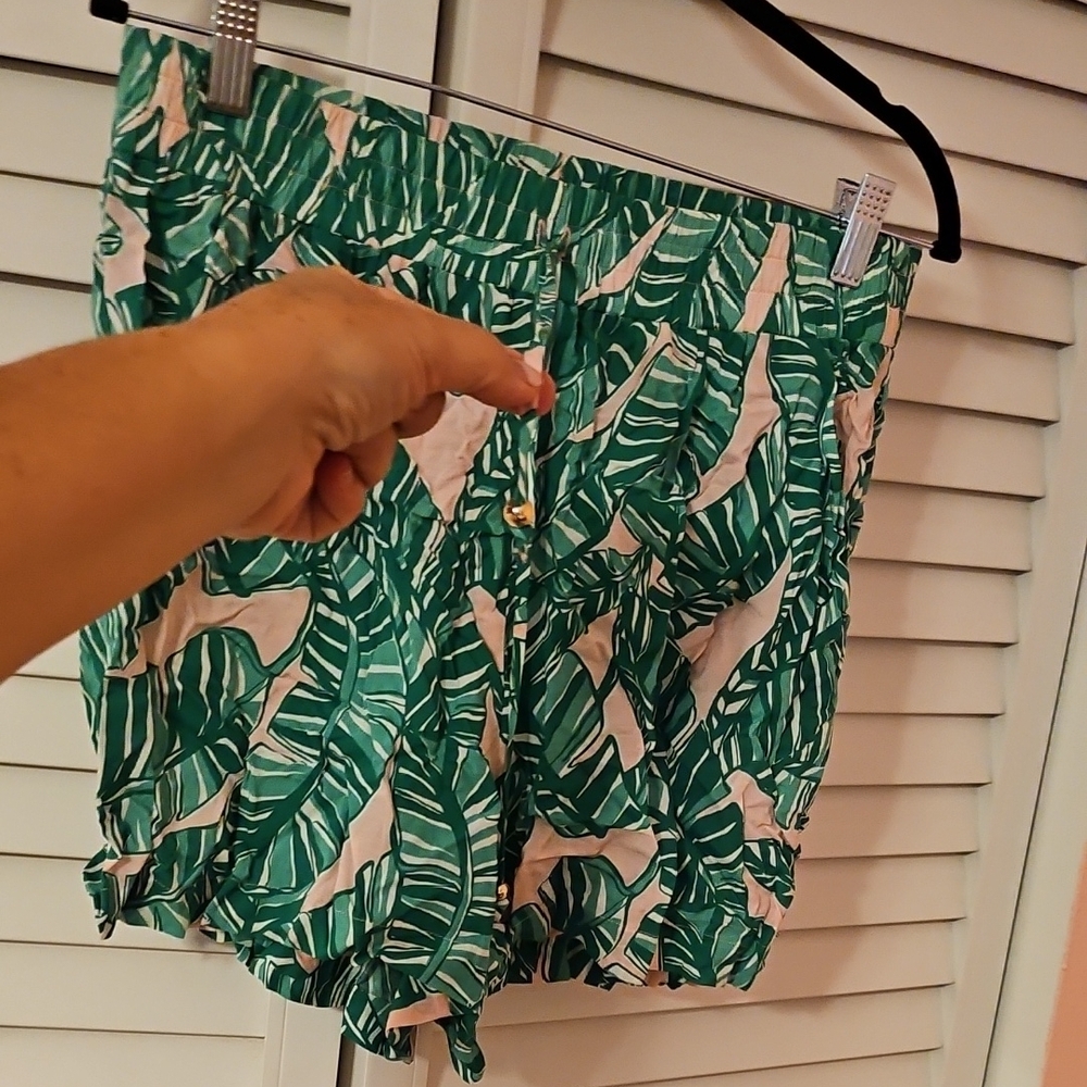 Lilly Pulitzer Tropical Green and White Skirt